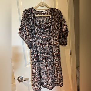 Ya Los Angeles Tan dress with pattern